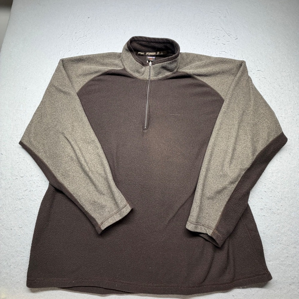 Patagonia Capilene Pullover Mens XXL Quarter Zip Fleece Brown Colorblock Top